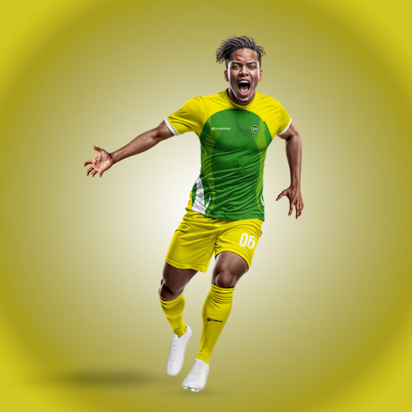 Soccer Boy Celebrating – Front View Full Mockup