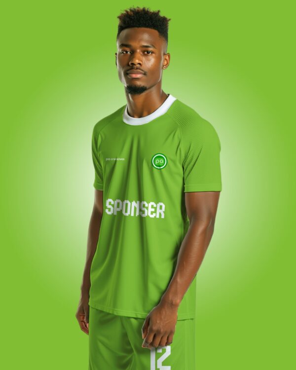 African Man Jersey and Shorts Front View Mockup
